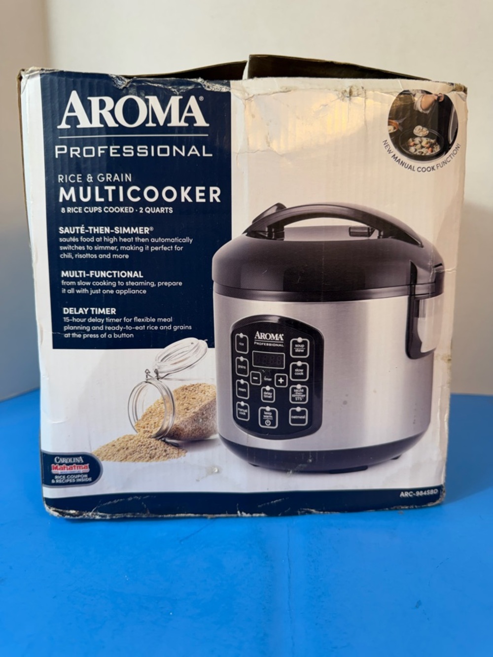Aroma Home Stainless Steel and Black Multicooker